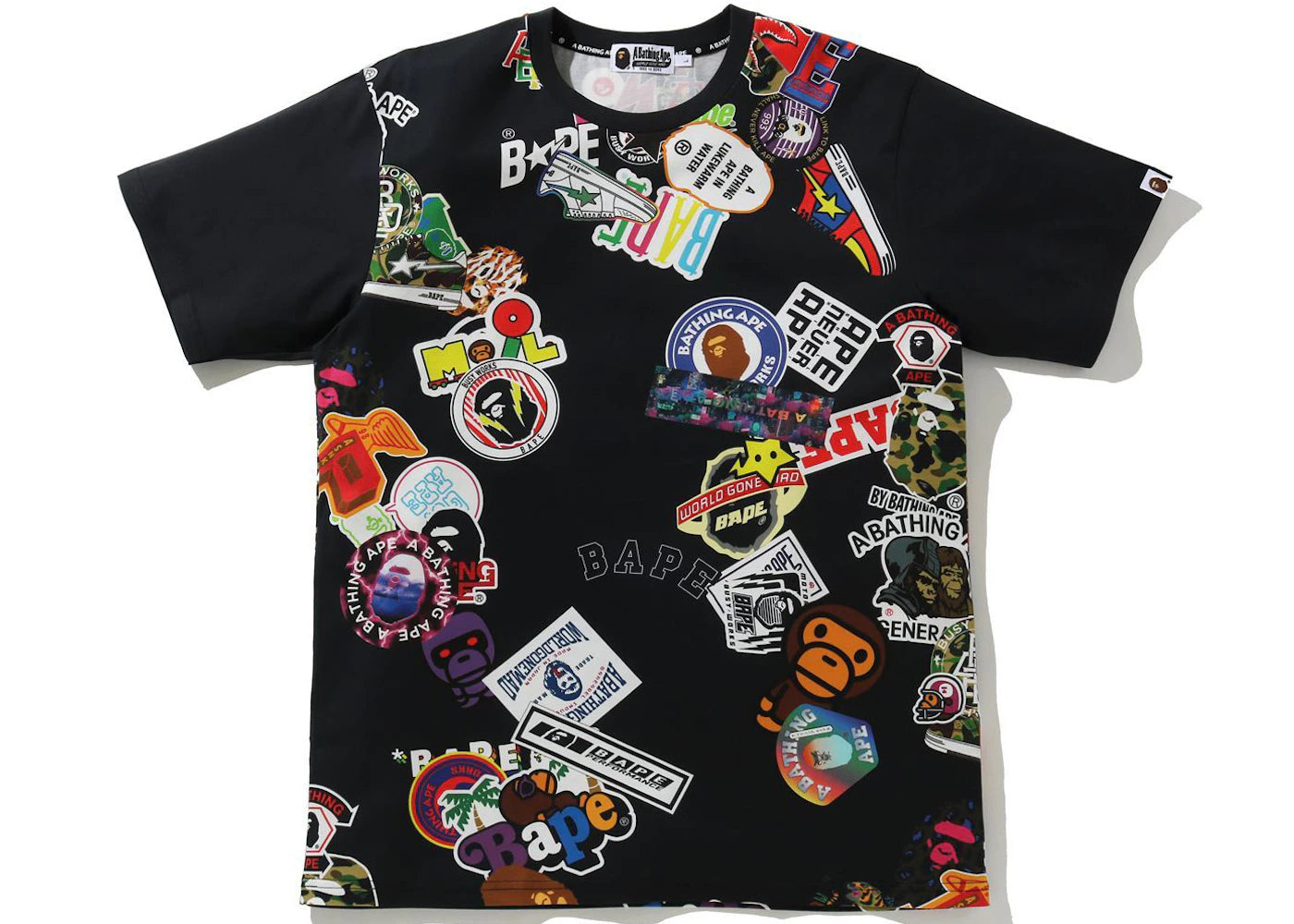 BAPE Multi Motif Print Relaxed Tee Black