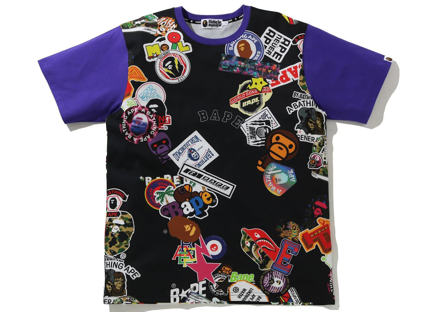 BAPE Multi Motif Print Relaxed Tee Purple