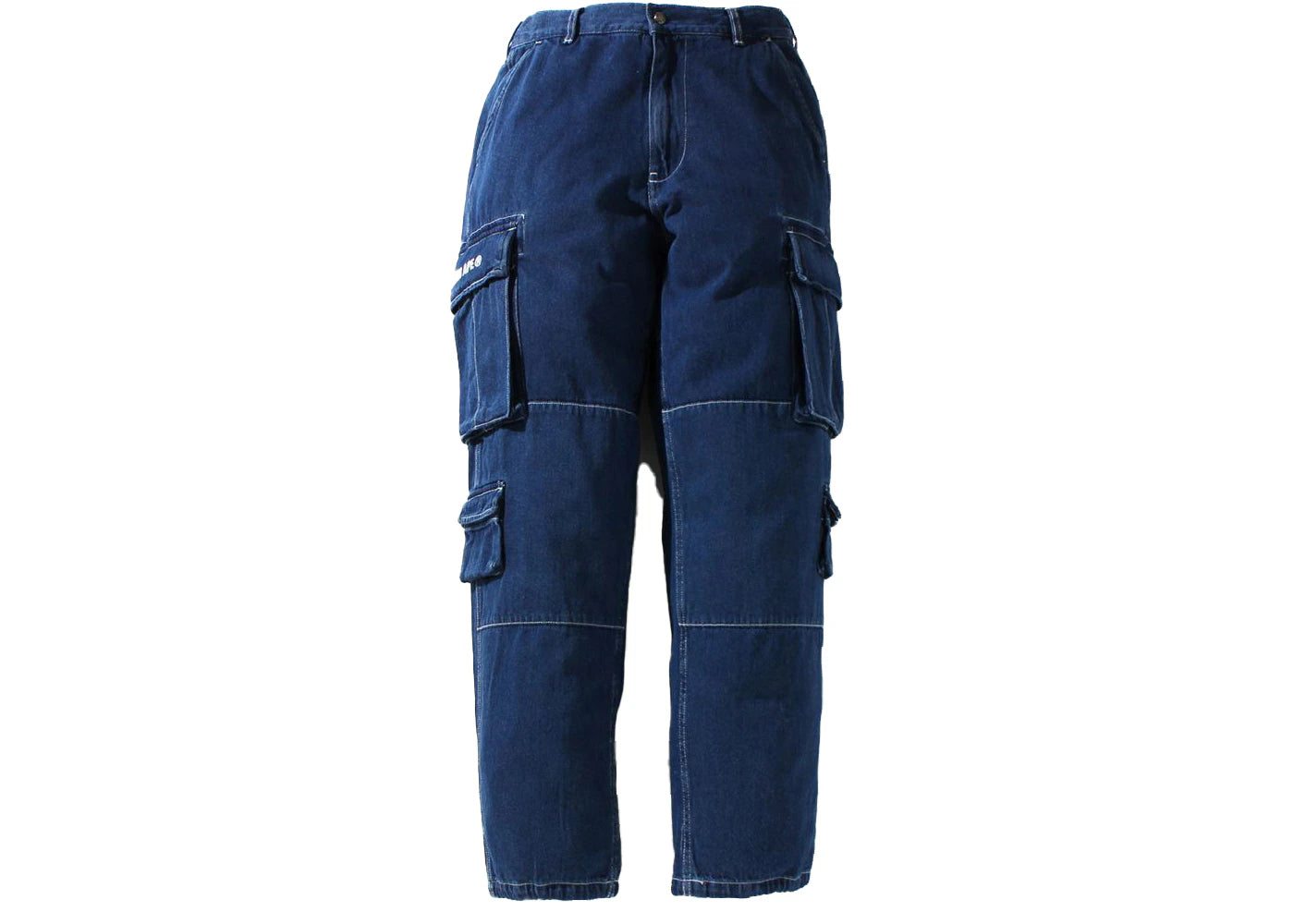 BAPE Multi Pocket Loose Fit Cargo Denim Pants Indigo