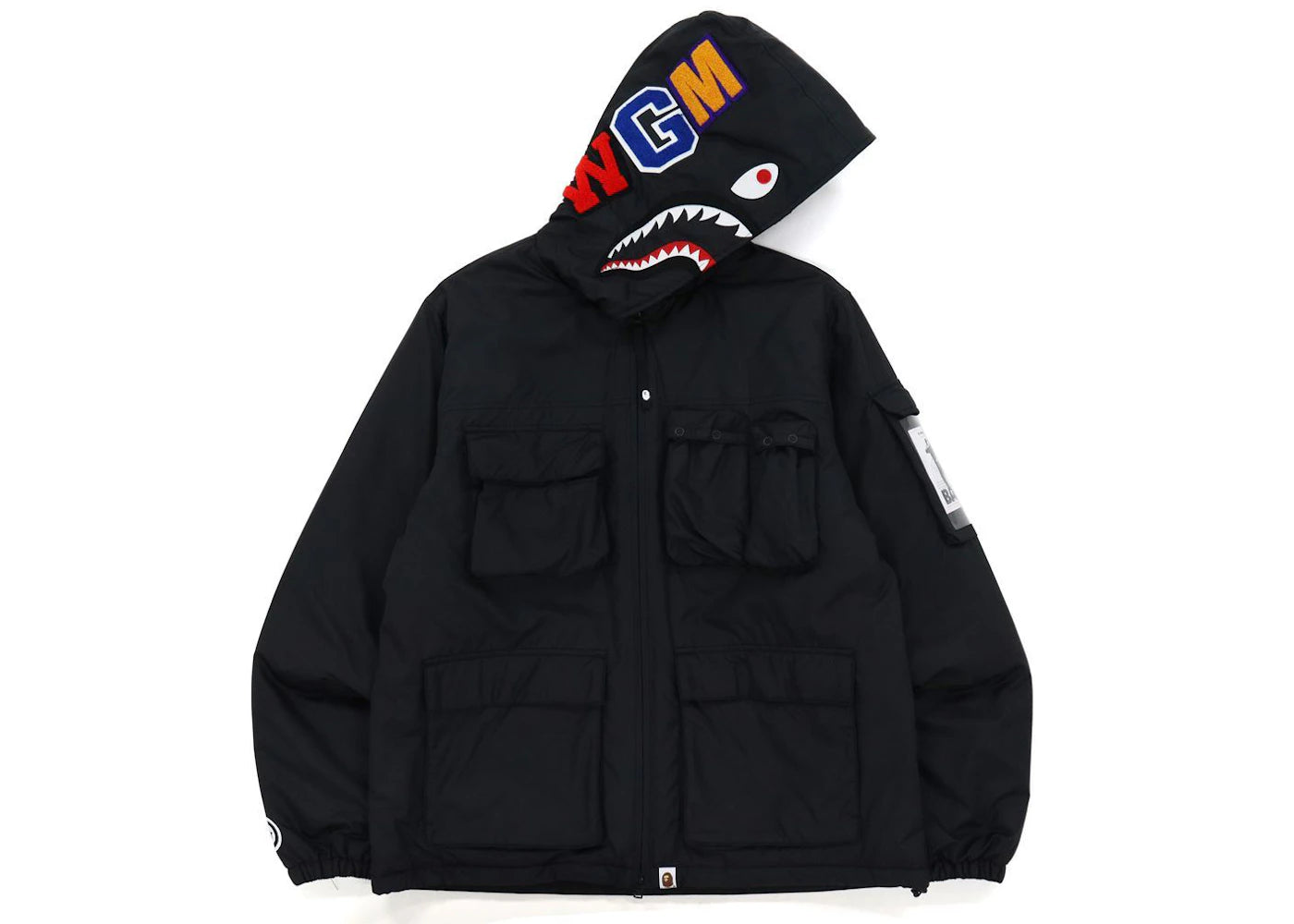 BAPE Multi Pocket Shark Hoodie Jacket Black