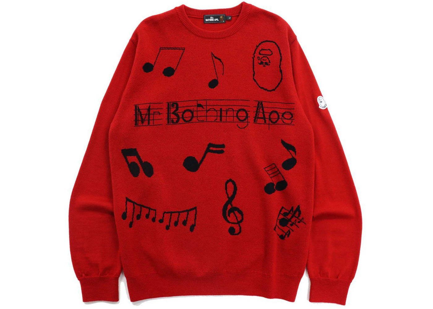 BAPE Music Score Knit Red