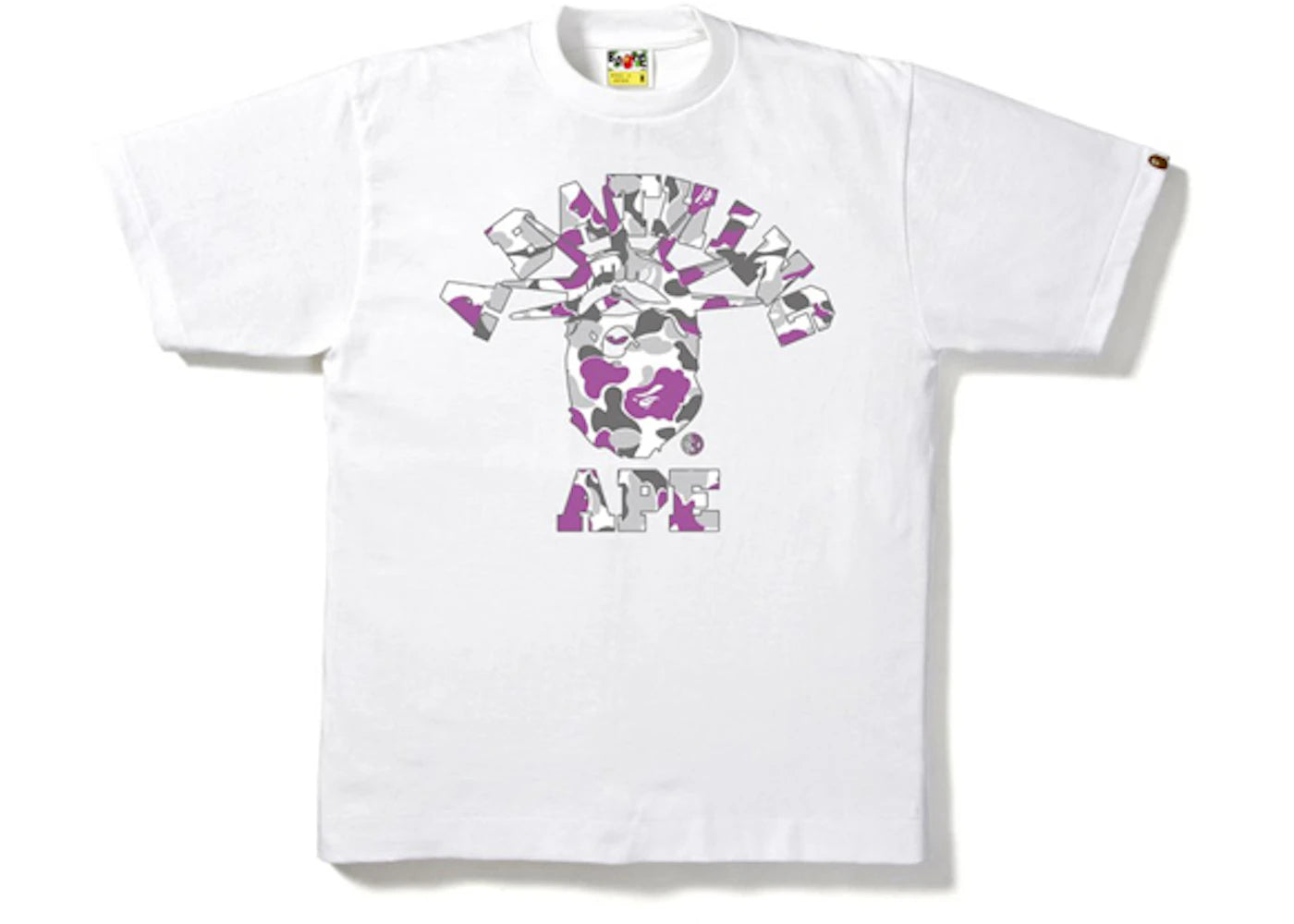 BAPE NYC NY Camo College Tee White