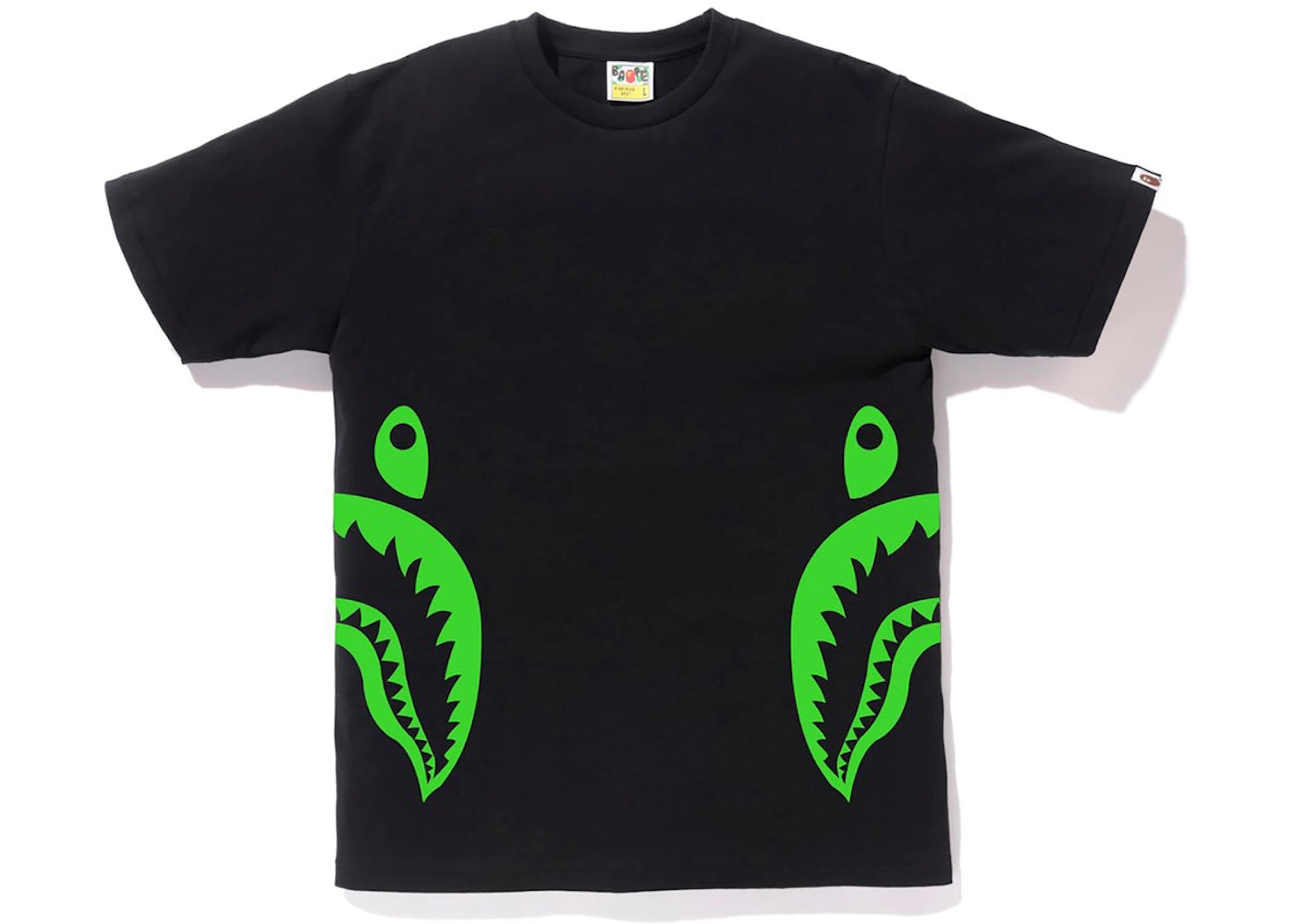 BAPE Neon Bicolor Side Shark Tee Black/Green