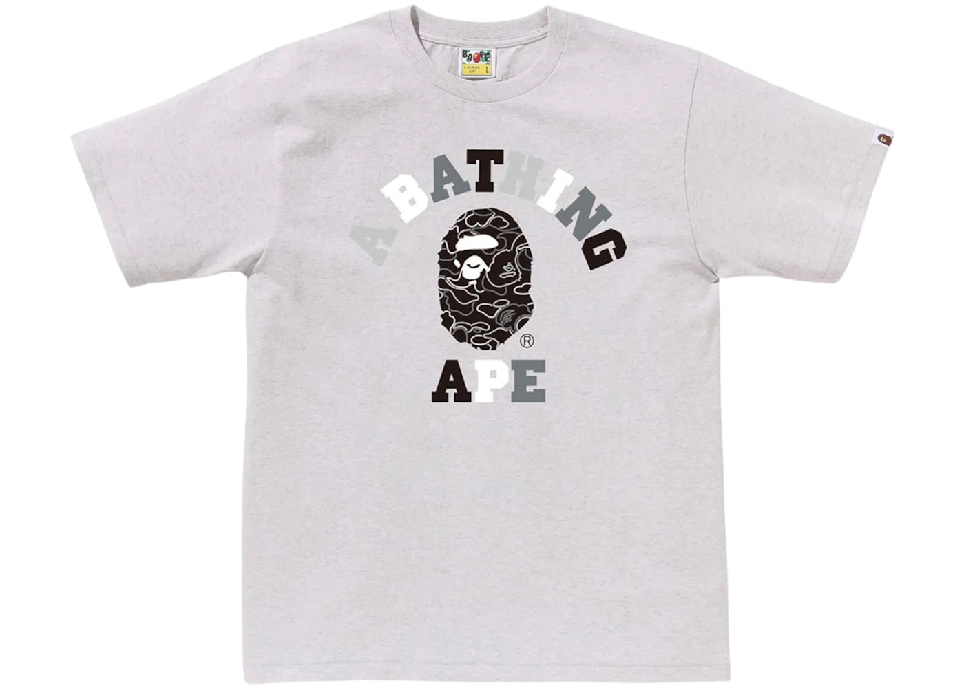 BAPE Neon Camo College Tee Grey
