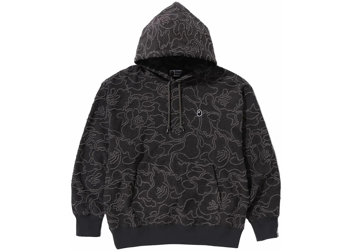 BAPE Neon Camo Jacquard Relaxed Fit Pullover Hoodie Black