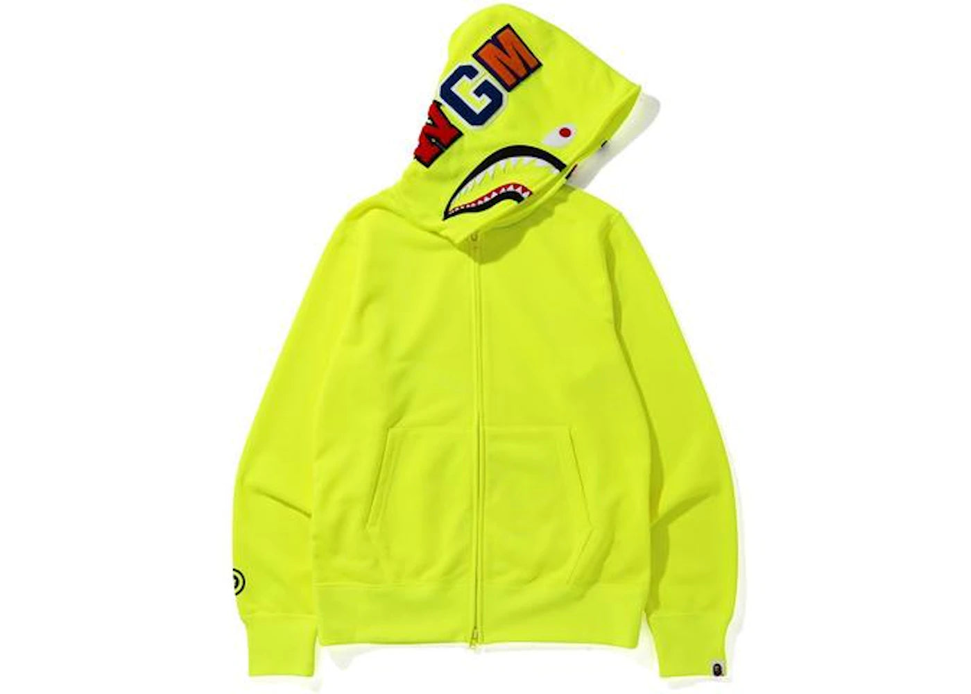BAPE Neon Shark Full Zip Hoodie Yellow