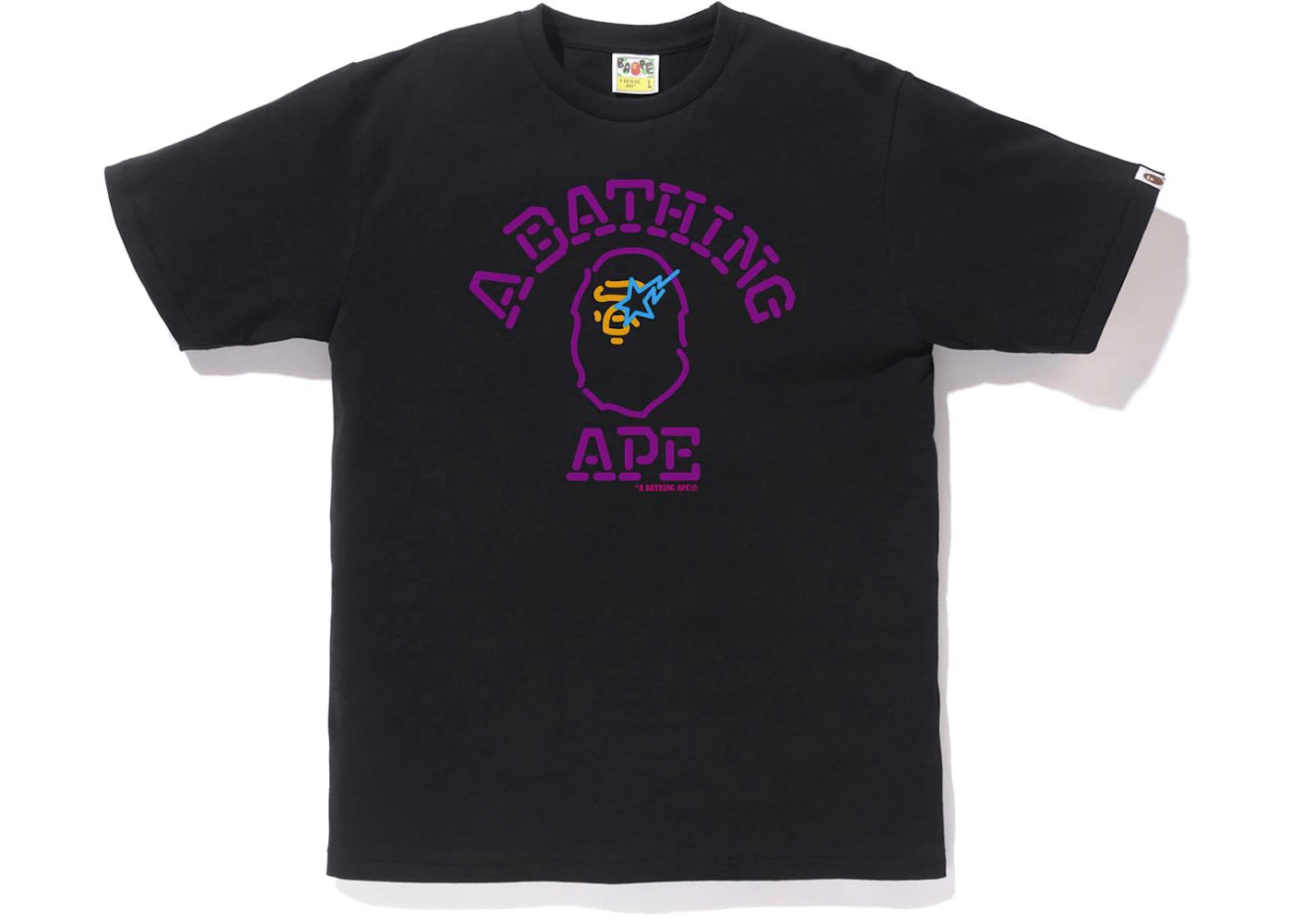 BAPE Neon Sign College Tee Black