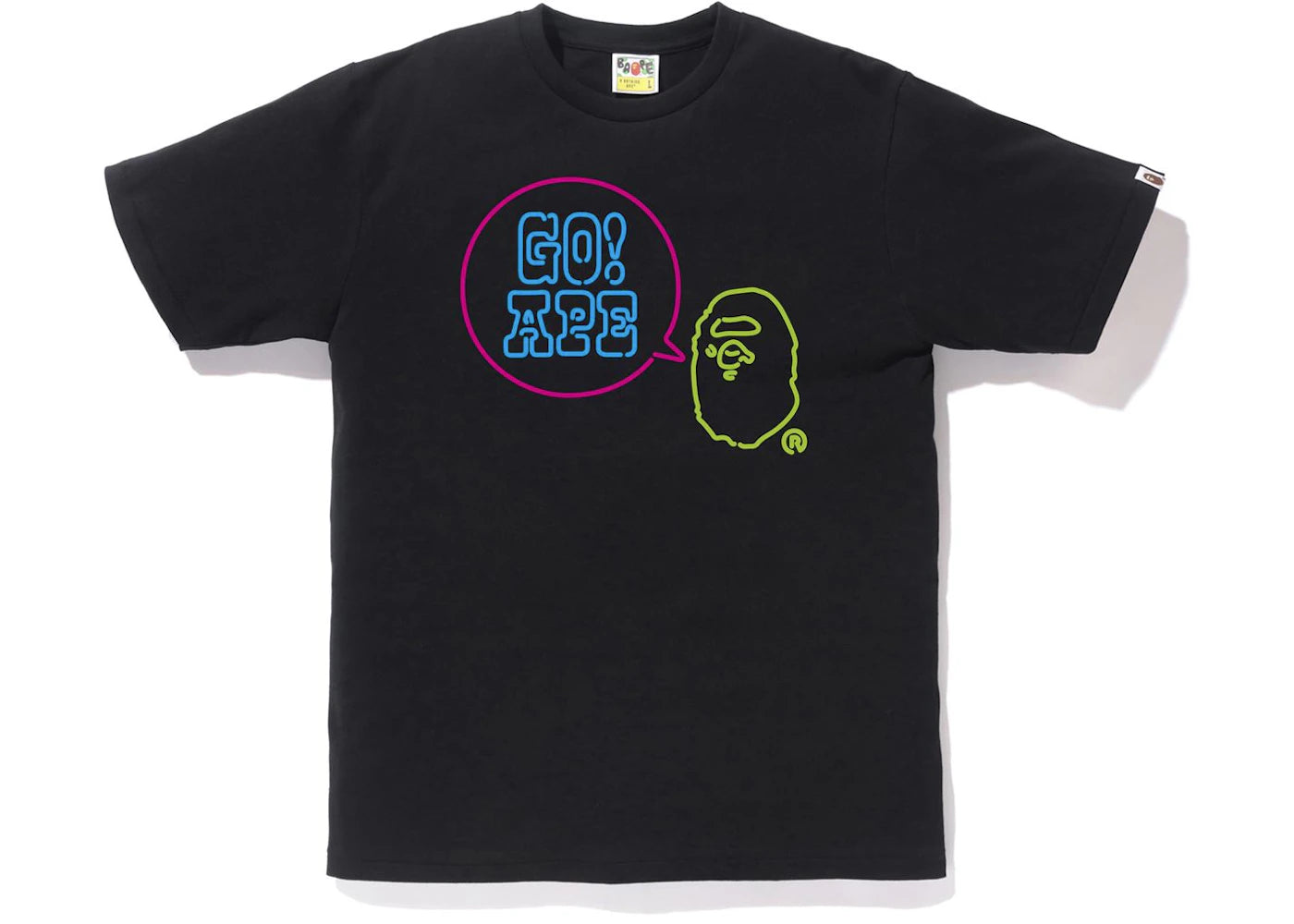 BAPE Neon Sign Go Ape Tee Black