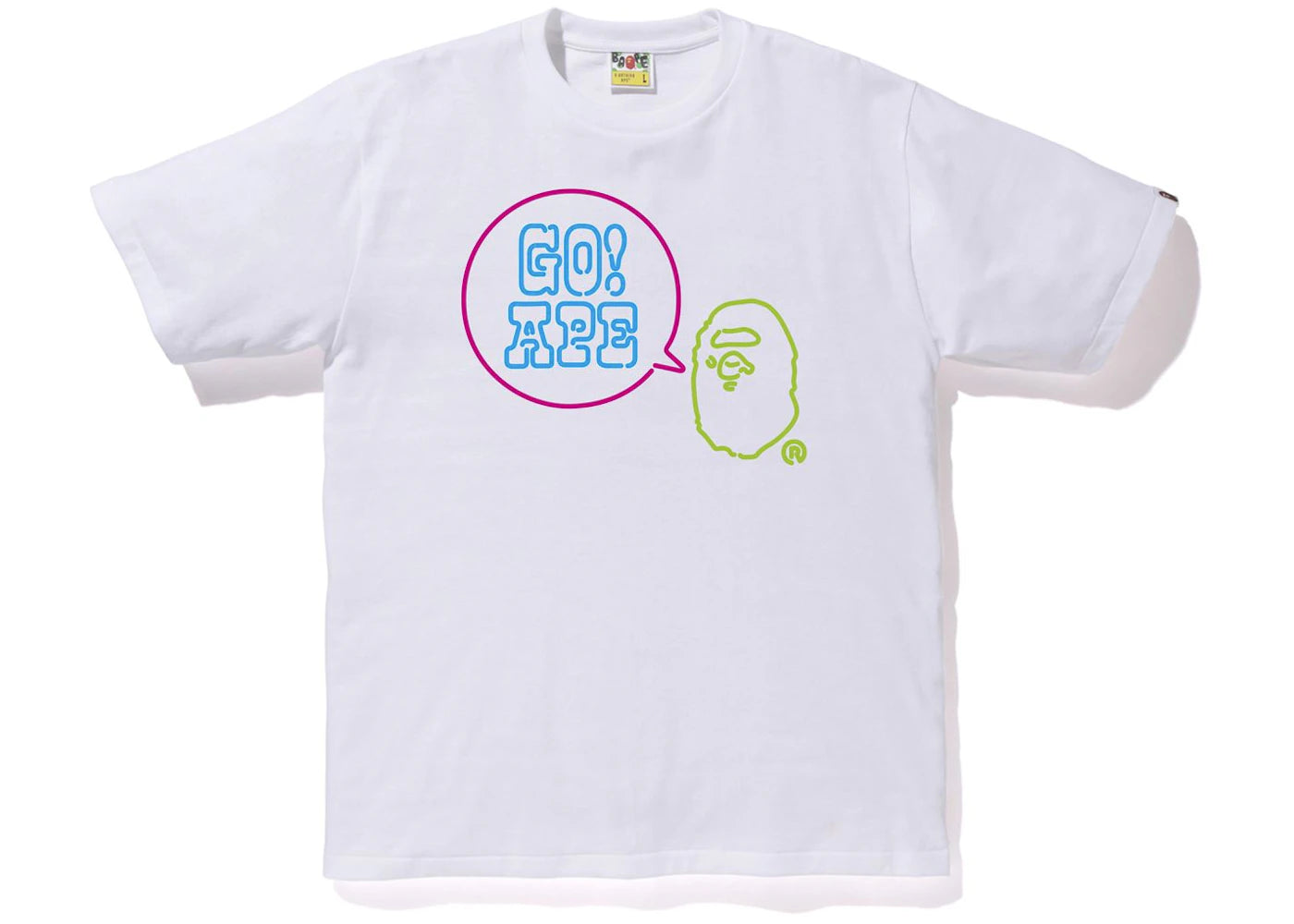 BAPE Neon Sign Go Ape Tee White