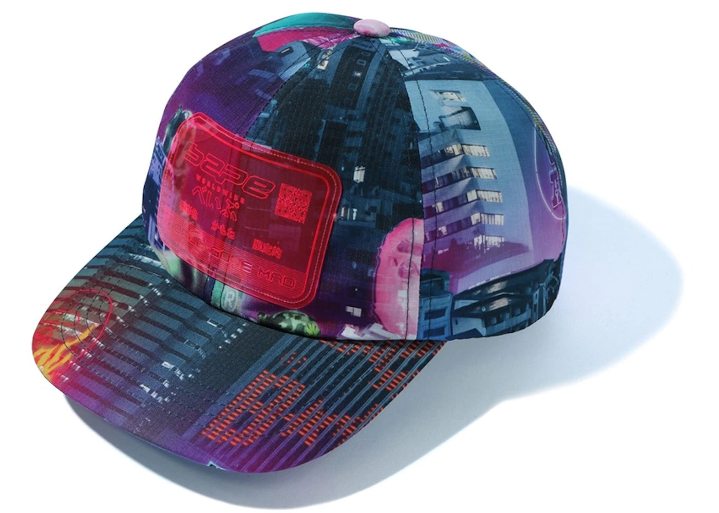 BAPE Neon Tokyo Panel Cap Black