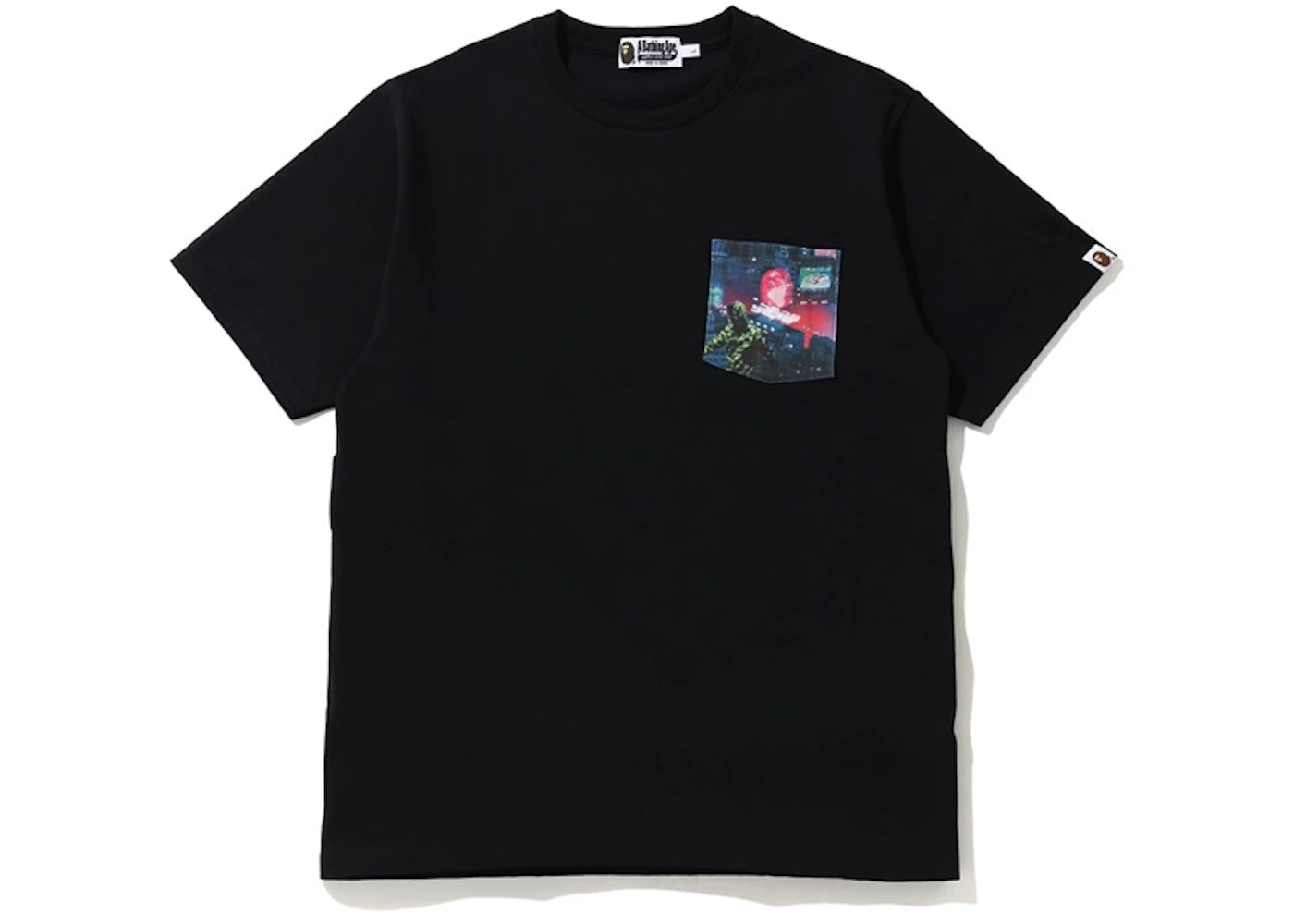 BAPE Neon Tokyo Pocket Tee Black
