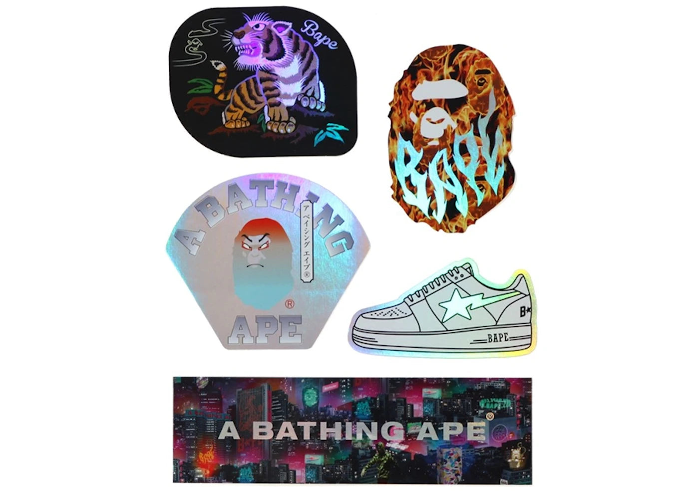 BAPE Neon Tokyo Stickers Multi