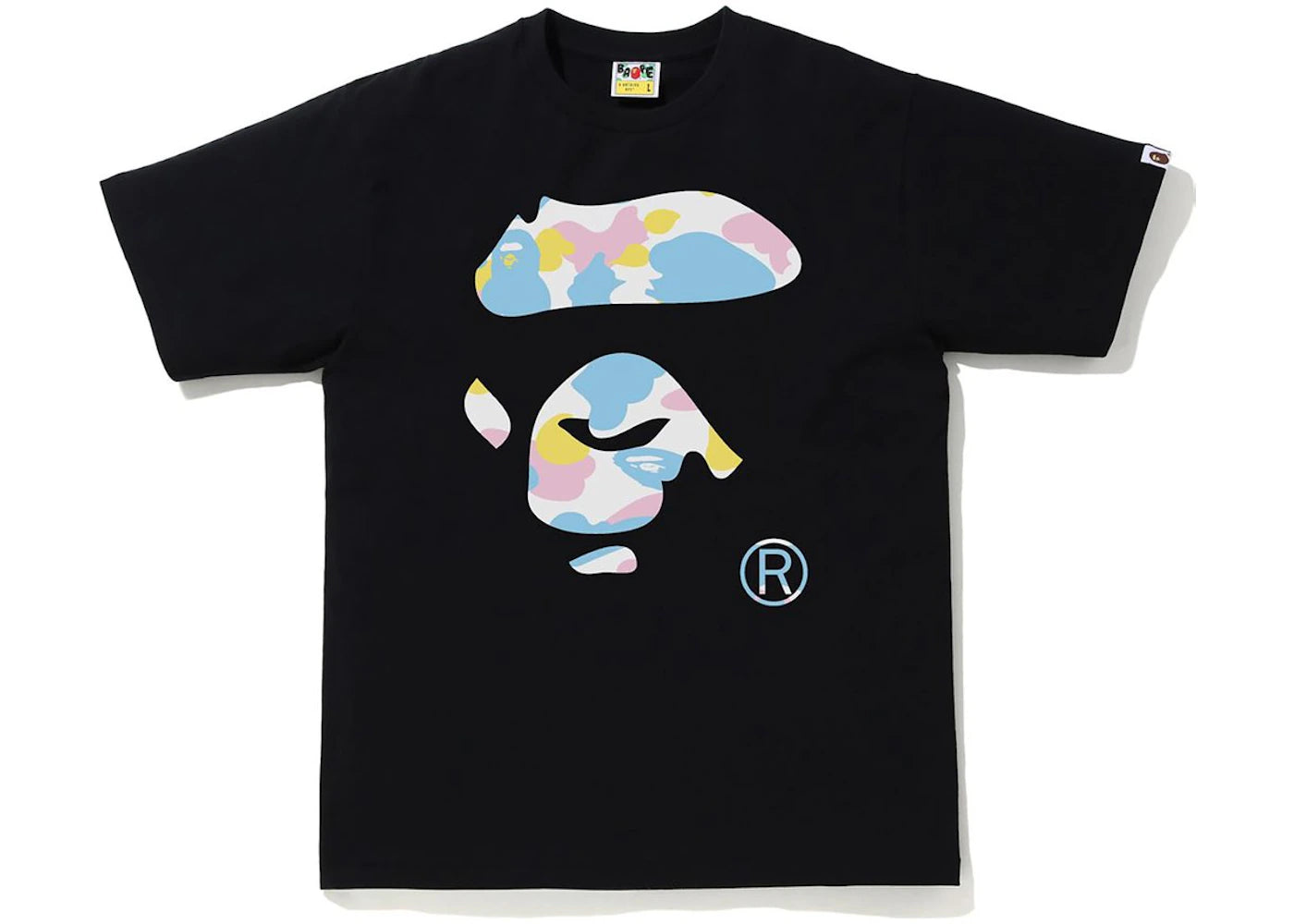 BAPE New Multi Camo Ape Face Tee Black