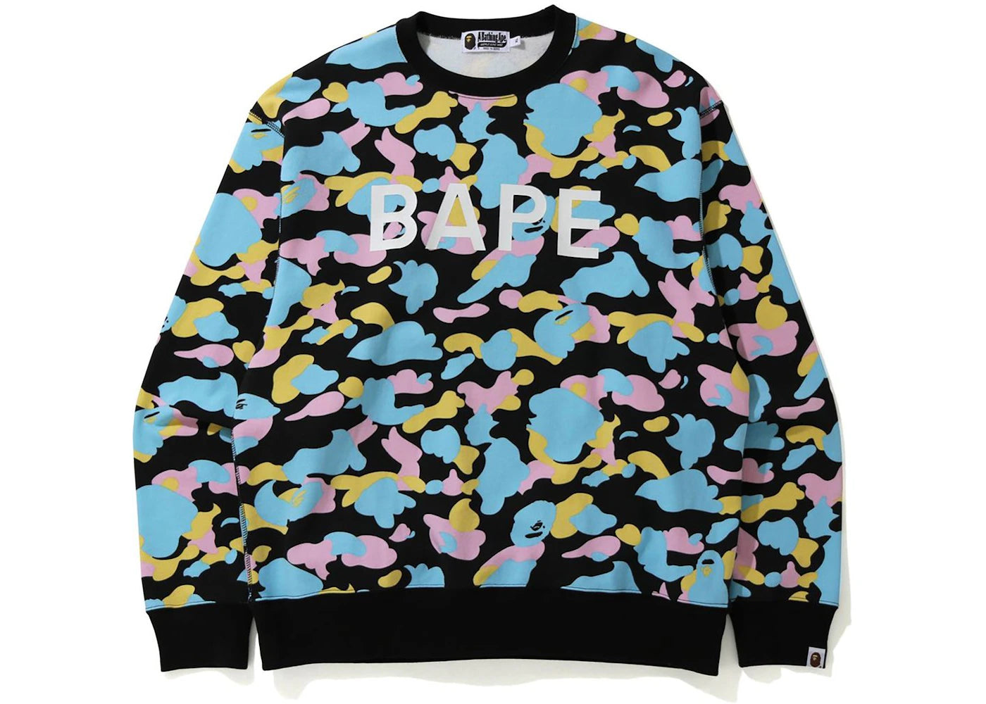 BAPE New Multi Camo Bape Relaxed Crewneck Black