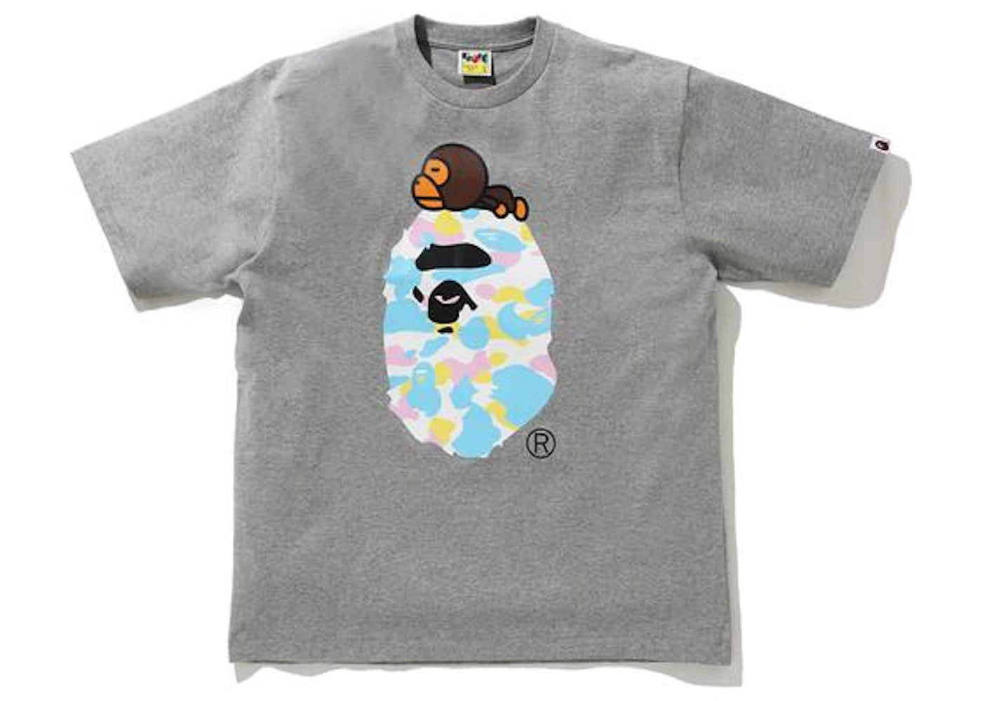 BAPE New Multi Camo Milo On Ape Relaxed Tee Gray