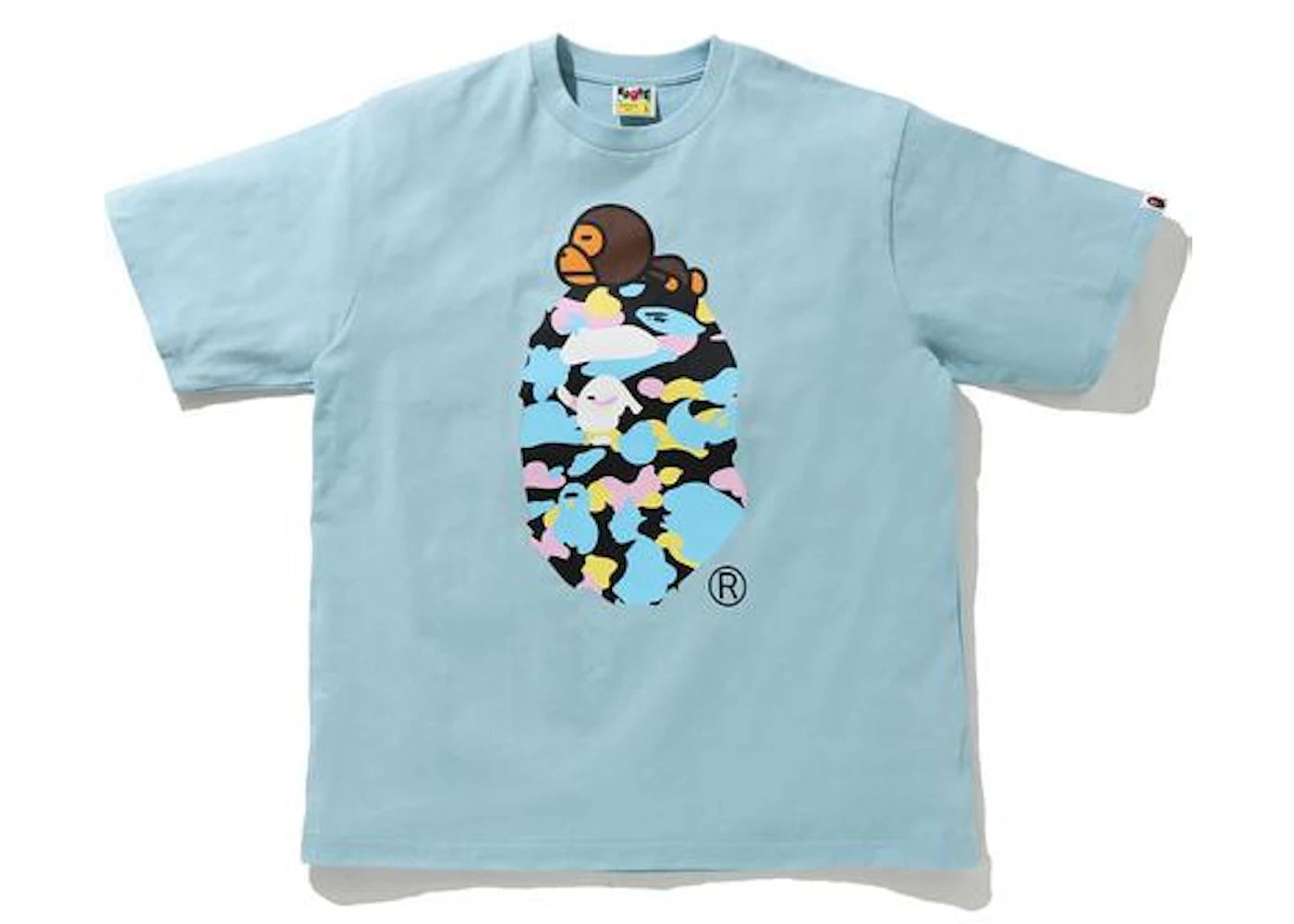 BAPE New Multi Camo Milo On Ape Relaxed Tee Sax