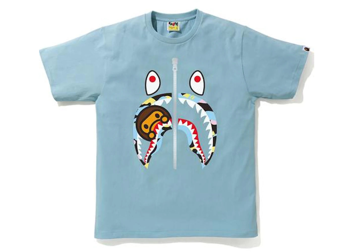 BAPE Multi Camo Milo Shark Tee Sax