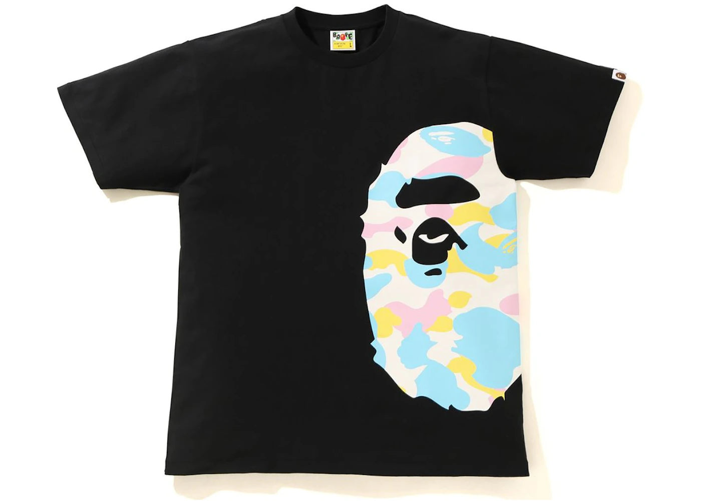 BAPE New Multi Camo Side Big Ape Head Tee Black