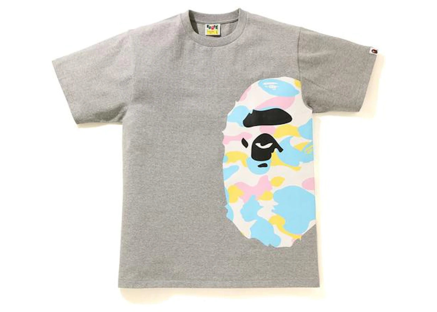 BAPE New Multi Camo Side Big Ape Head Tee Gray