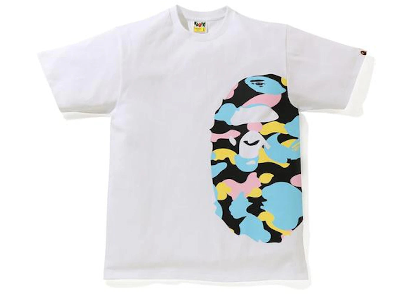 BAPE New Multi Camo Side Big Ape Head Tee White