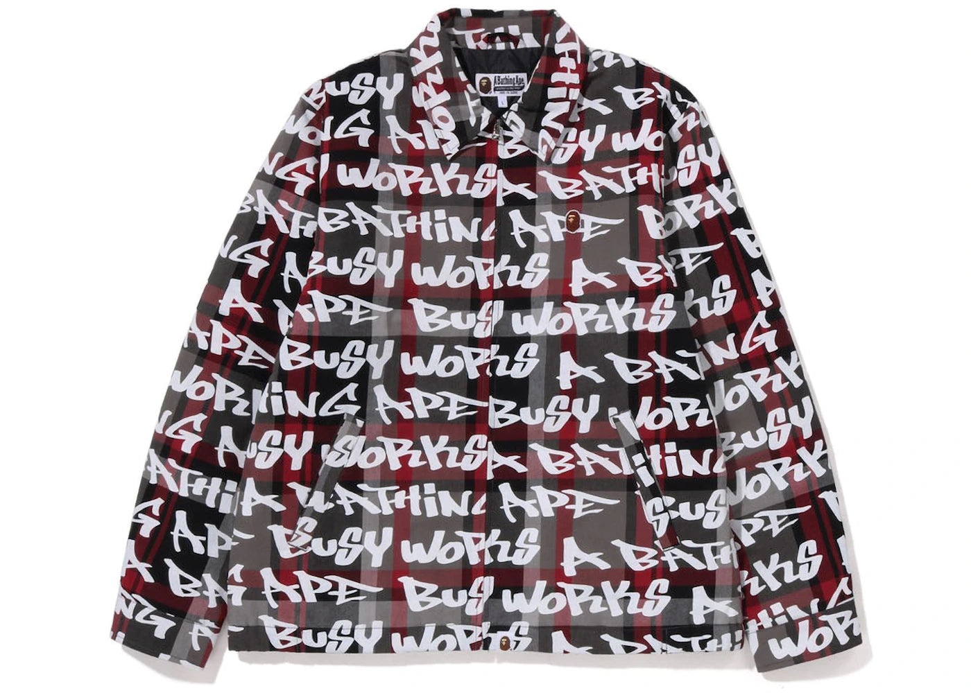 BAPE One Point Bape Graffiti Check Zip Jacket Black