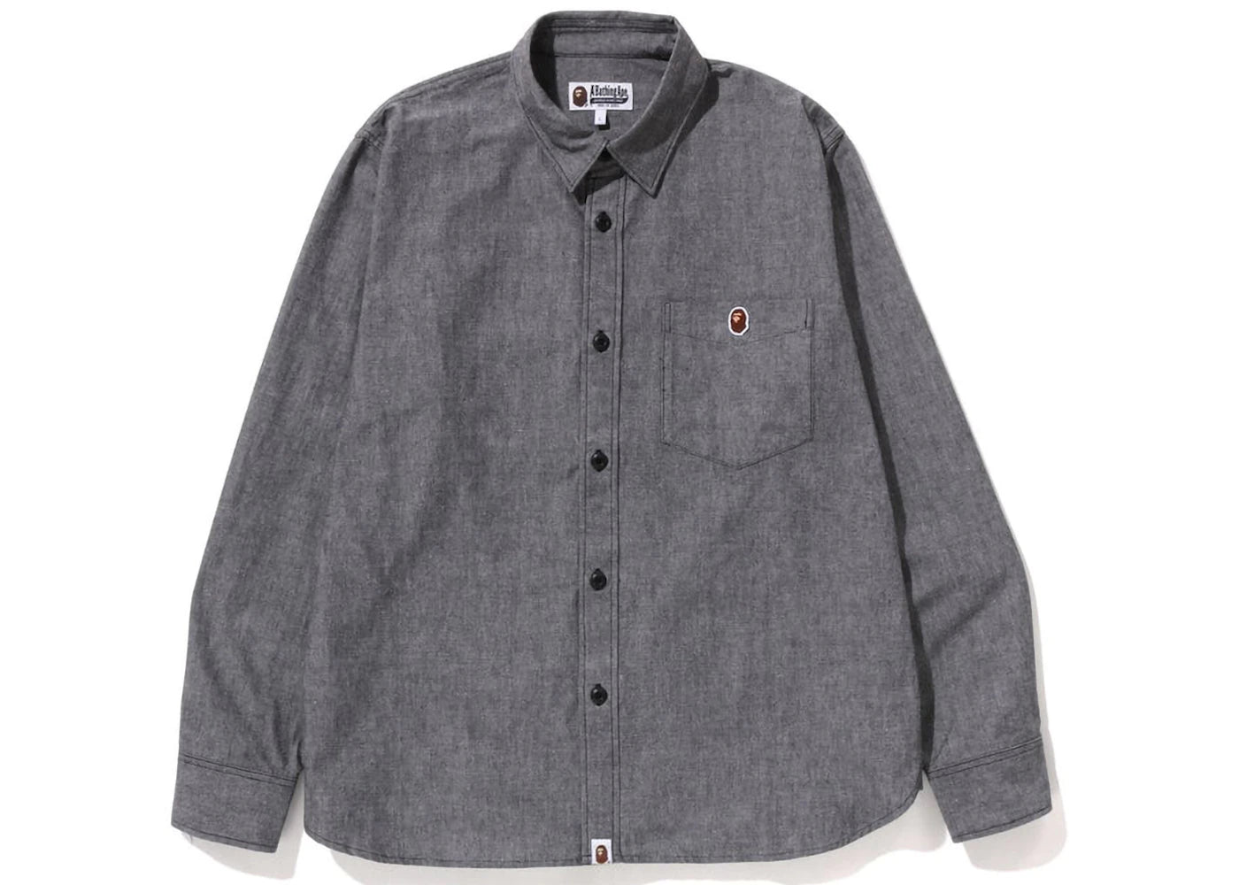 BAPE One Point Relaxed Fit Chambray Shirt Shirt Black