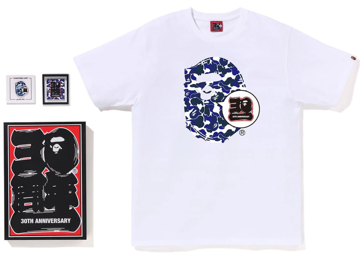BAPE Online Bape 30th Anniversary Ape Head Tee Set White