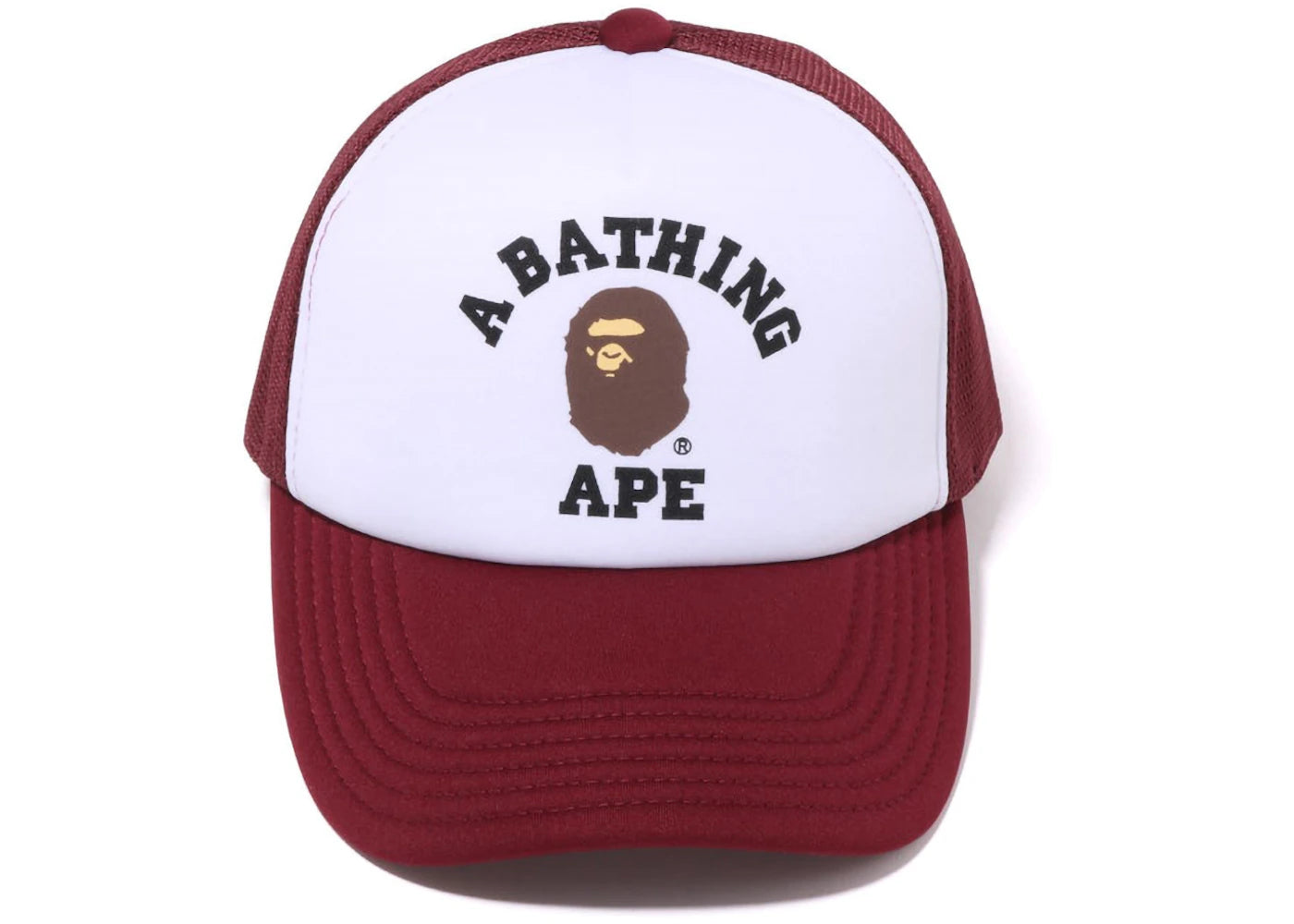 BAPE College Mesh Cap Burgundy