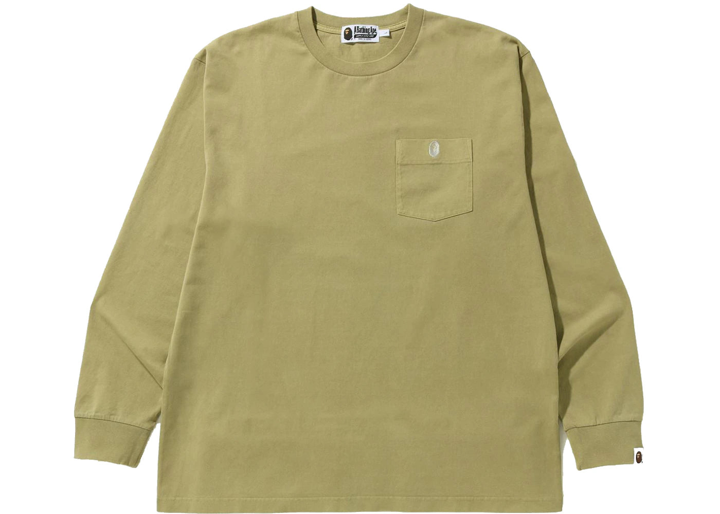 BAPE Overdye One Point Pocket Relaxed Fit L/S Tee Beige