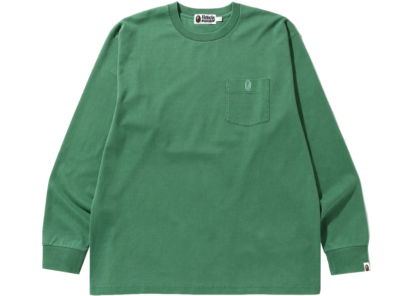 BAPE Overdye One Point Pocket Relaxed Fit L/S Tee Green