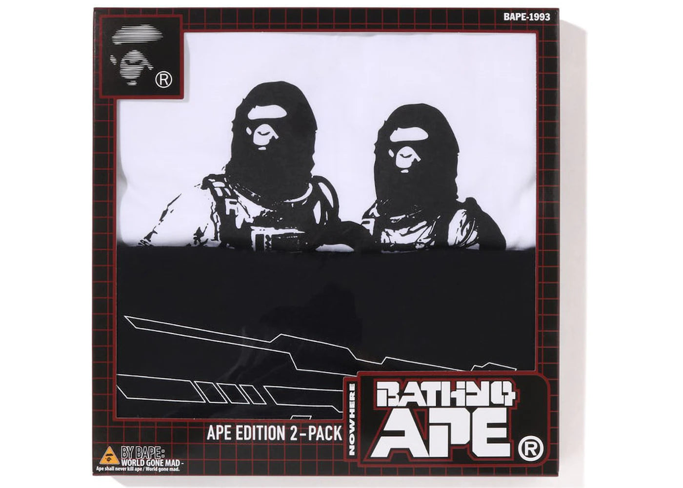 BAPE Package Box #1 Tee (Set of 2) Black White