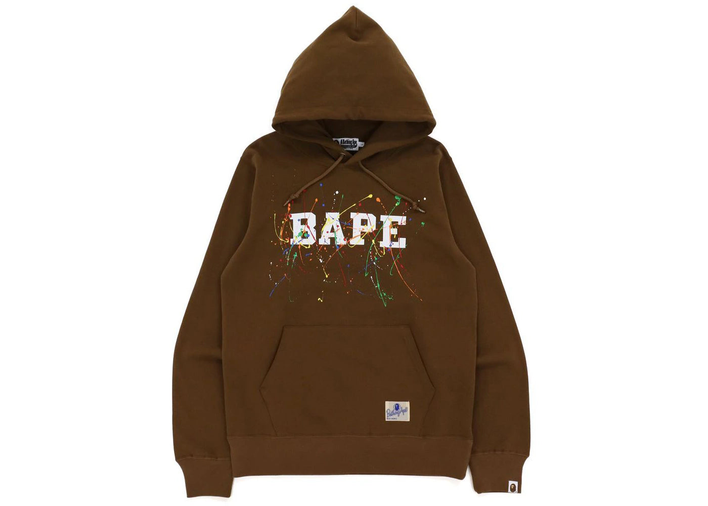BAPE Paint Splatter Pullover Hoodie Brown