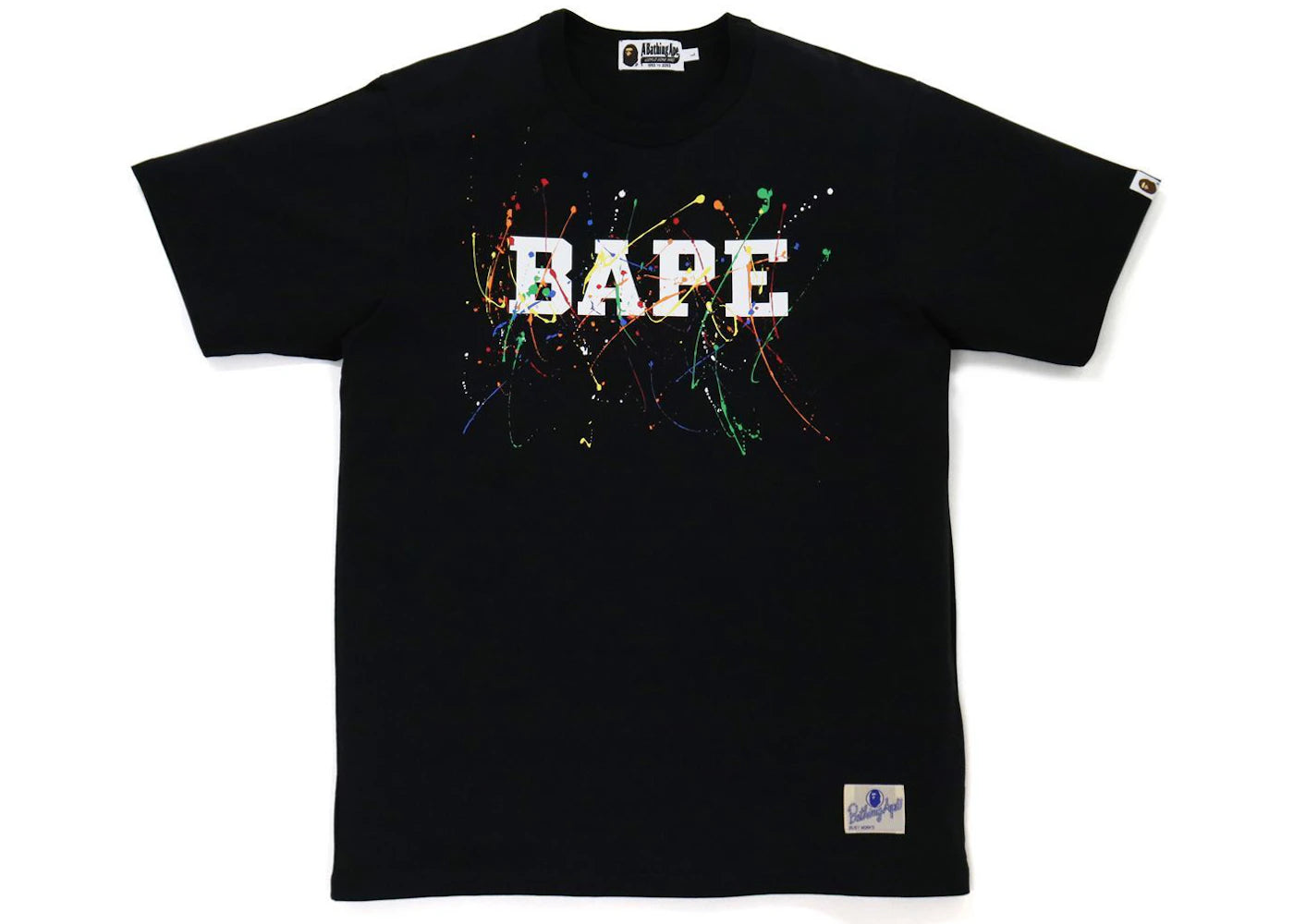 BAPE Paint Splatter Tee Black