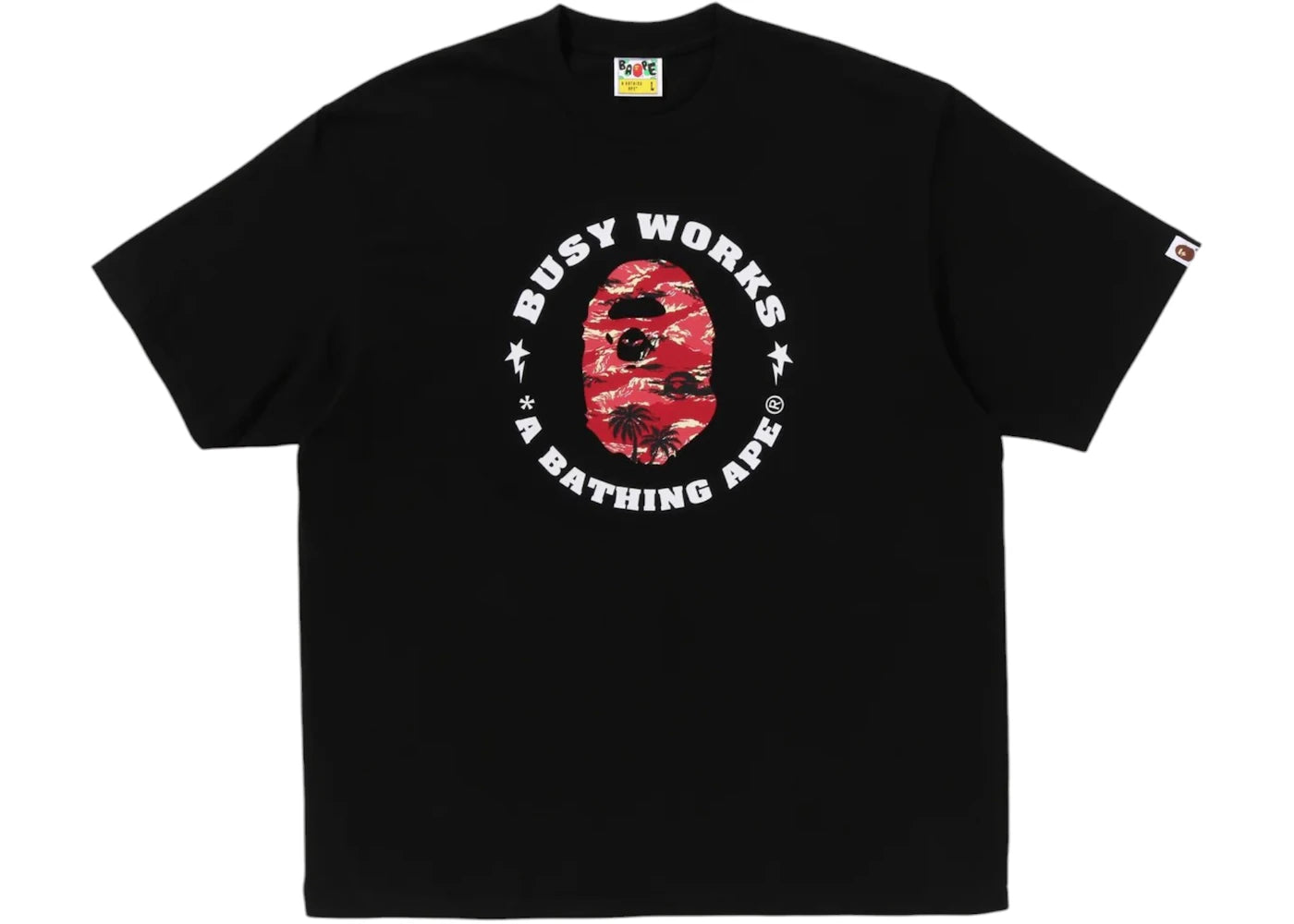 BAPE Palm Tree Camo Busy Works Sta Relaxed Fit Tee Black