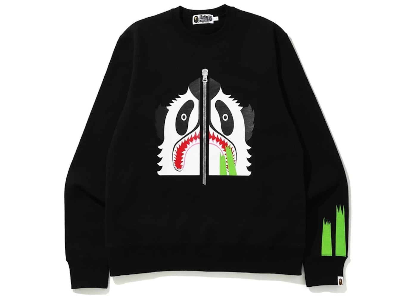 BAPE Panda Wide Crewneck Black