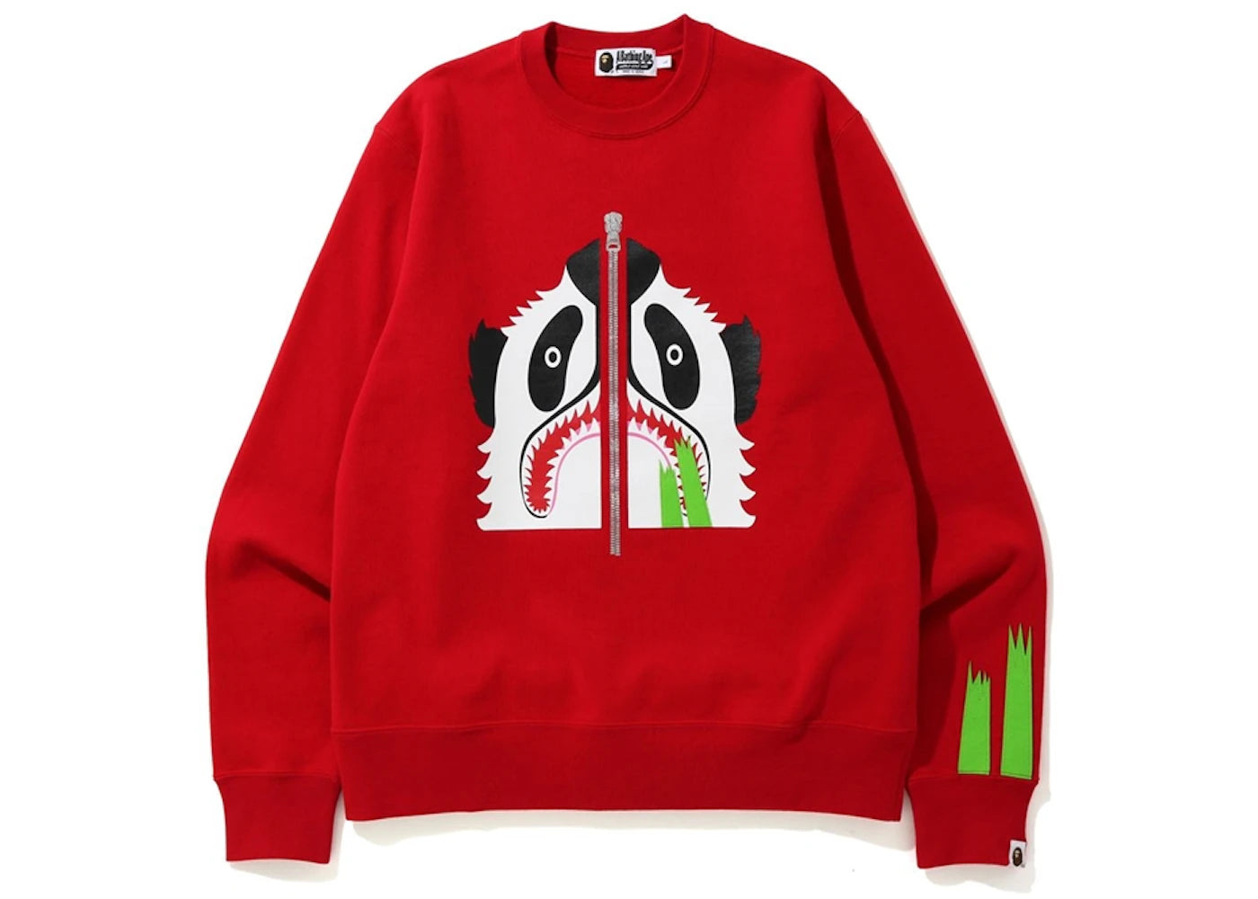 BAPE Panda Wide Crewneck Red