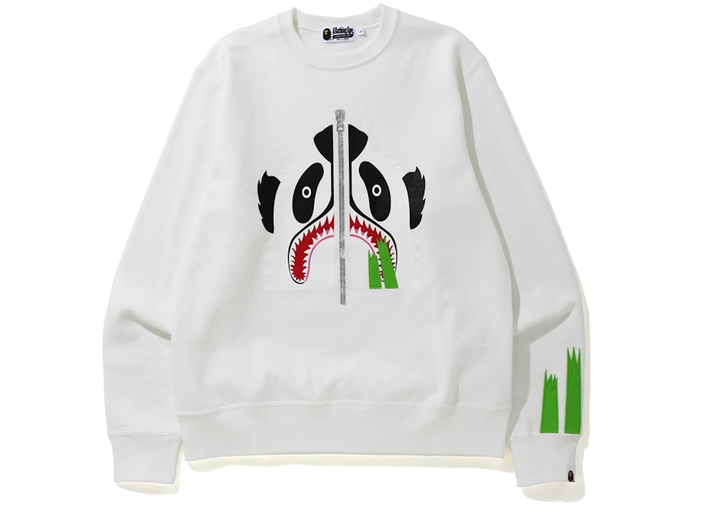 BAPE Panda Wide Crewneck White