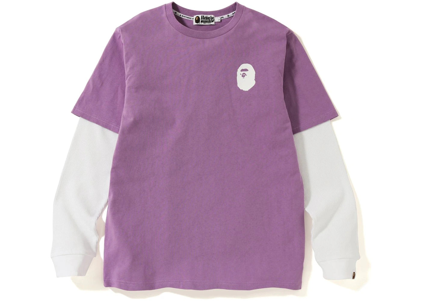 BAPE Pastel Color Layered L/S Tee Purple