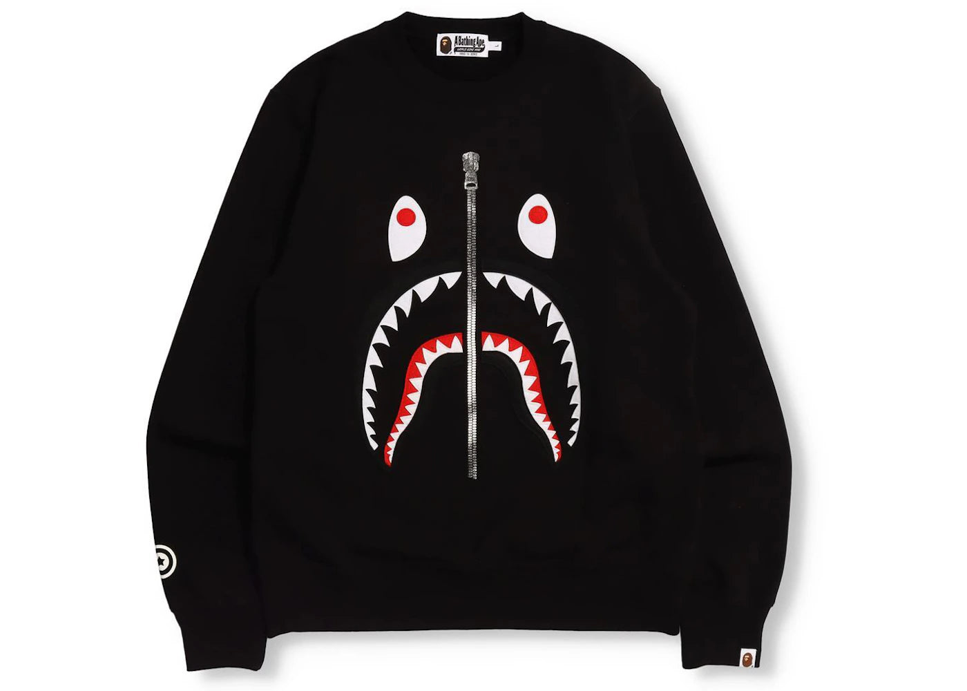 BAPE Patched Shark Crewneck Black