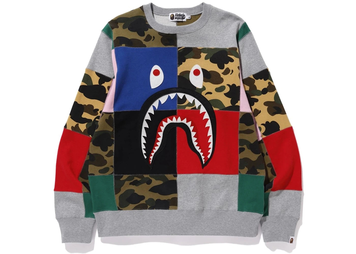 BAPE Patchwork Shark Wide Crewneck Multi