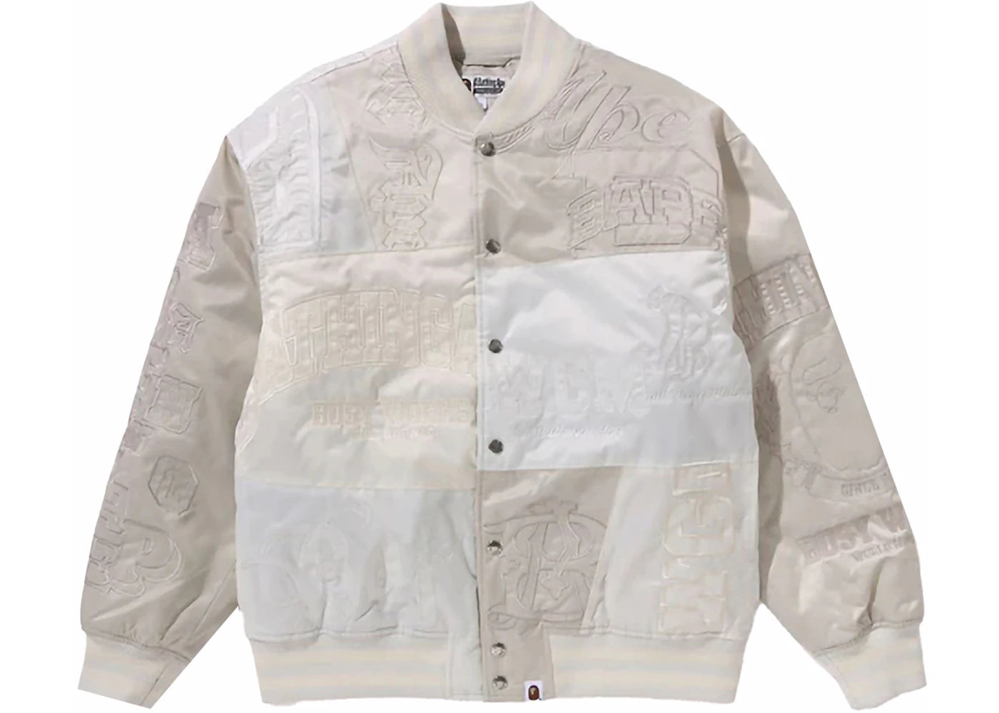 BAPE Patchwork Varsity Jacket Ivory