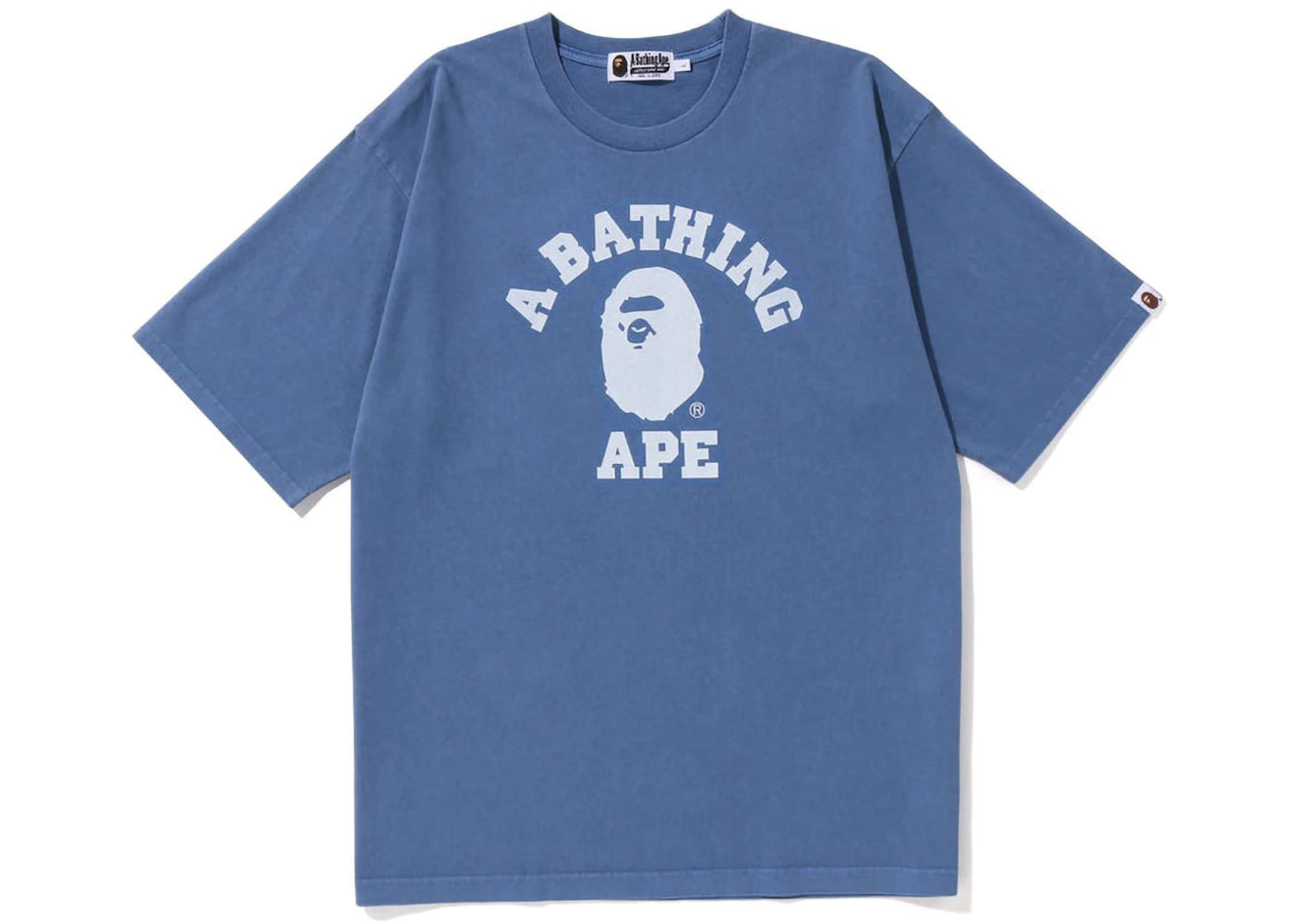 BAPE Pigment Dyed College Relaxed Fit Tee Navy