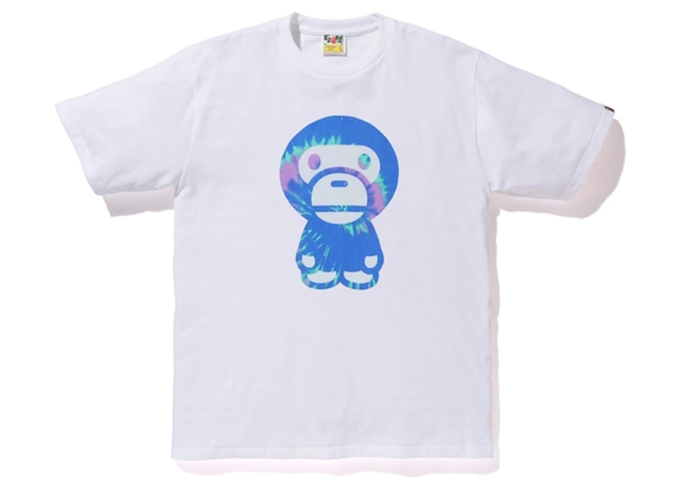 BAPE Pigment Tie Dye Big Baby Milo Tee White/Blue