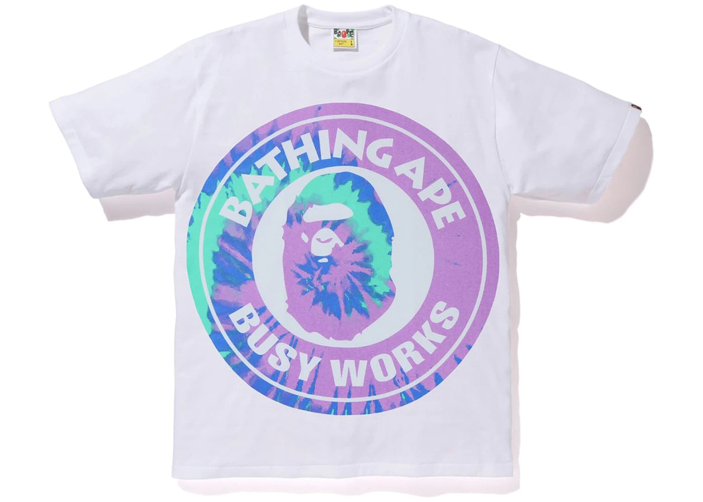 BAPE Pigment Tie Dye Big Busy Works Tee White/Purple
