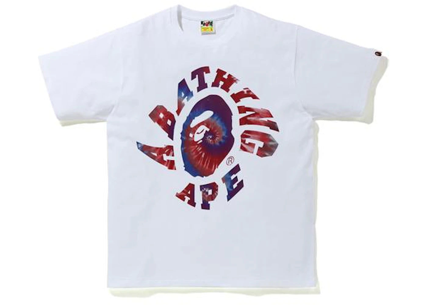 BAPE Pigment Tie Dye Twist College T-shirt White/Red