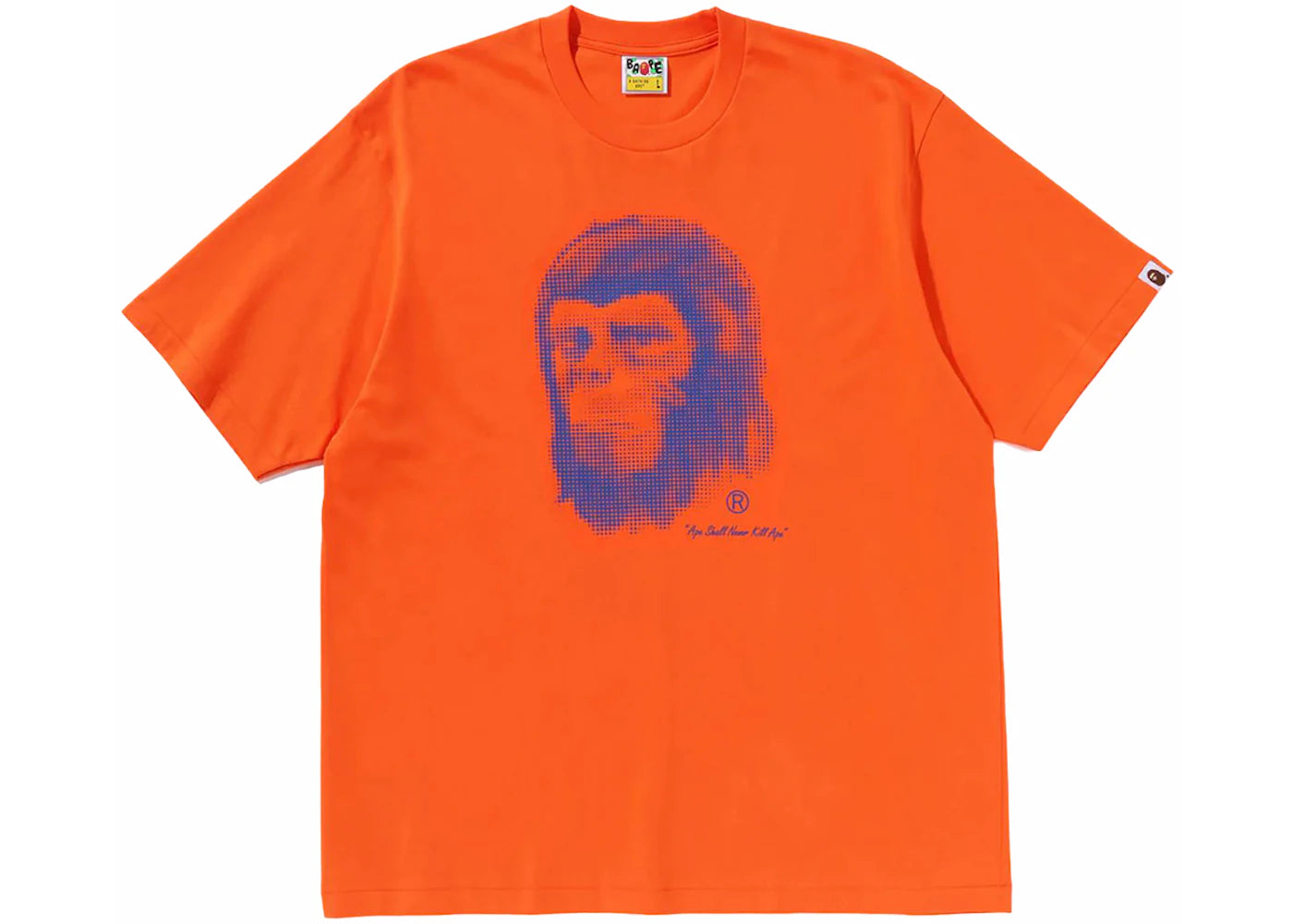 BAPE Pixel Comic Ape Head Relaxed Fit Tee Orange