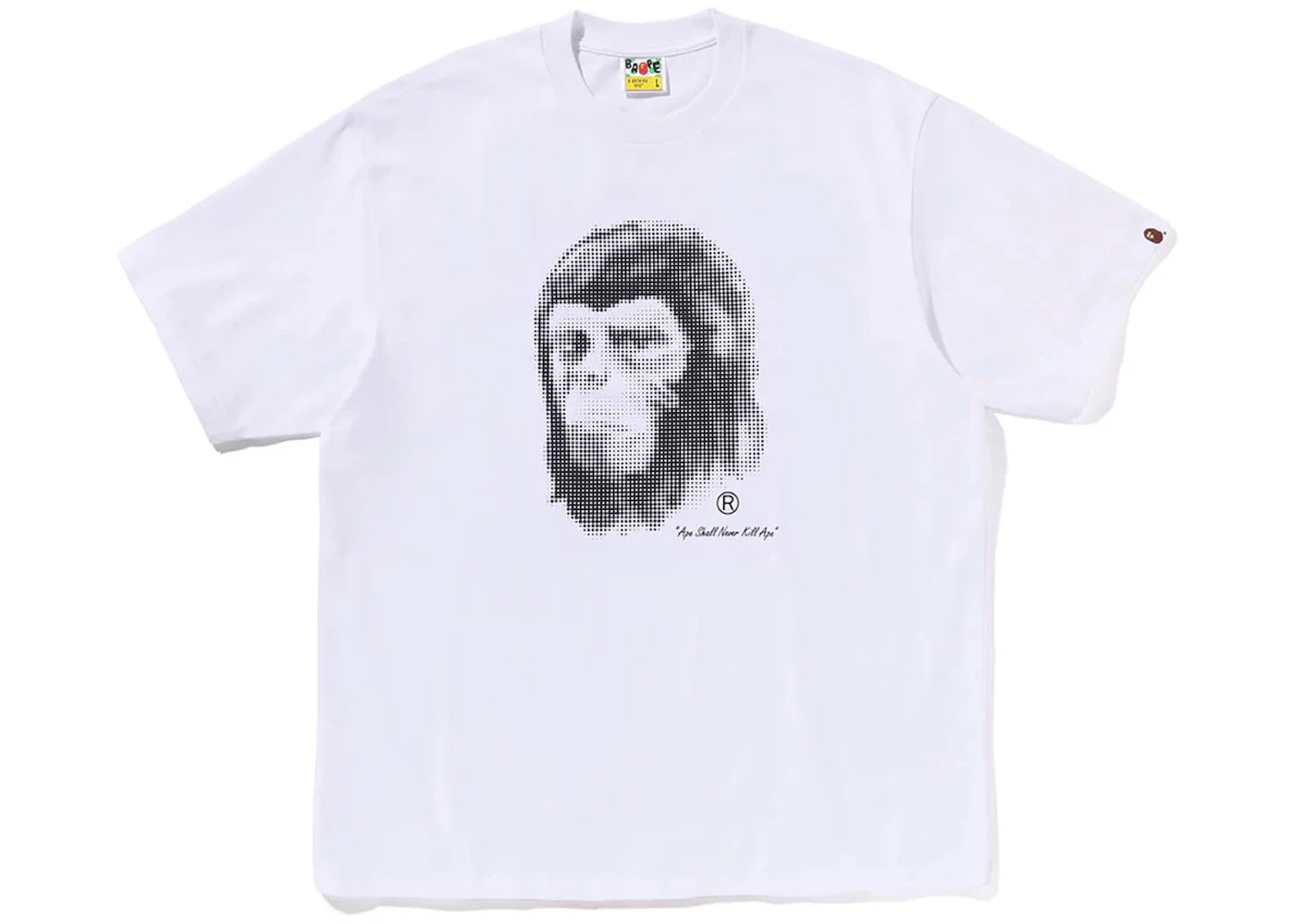BAPE Pixel Comic Ape Head Relaxed Fit Tee White