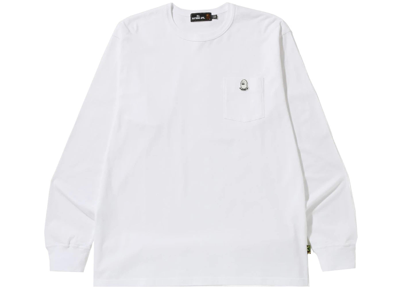 BAPE Pocket Wide Fit L/S Tee White