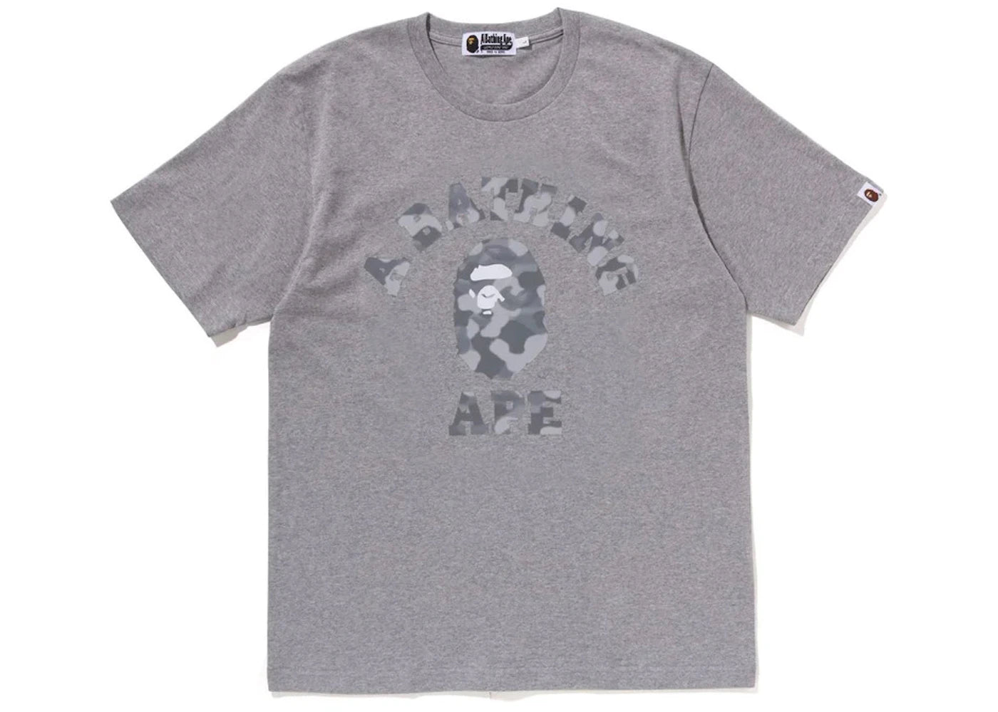 BAPE Radiation Camo College Tee Gray