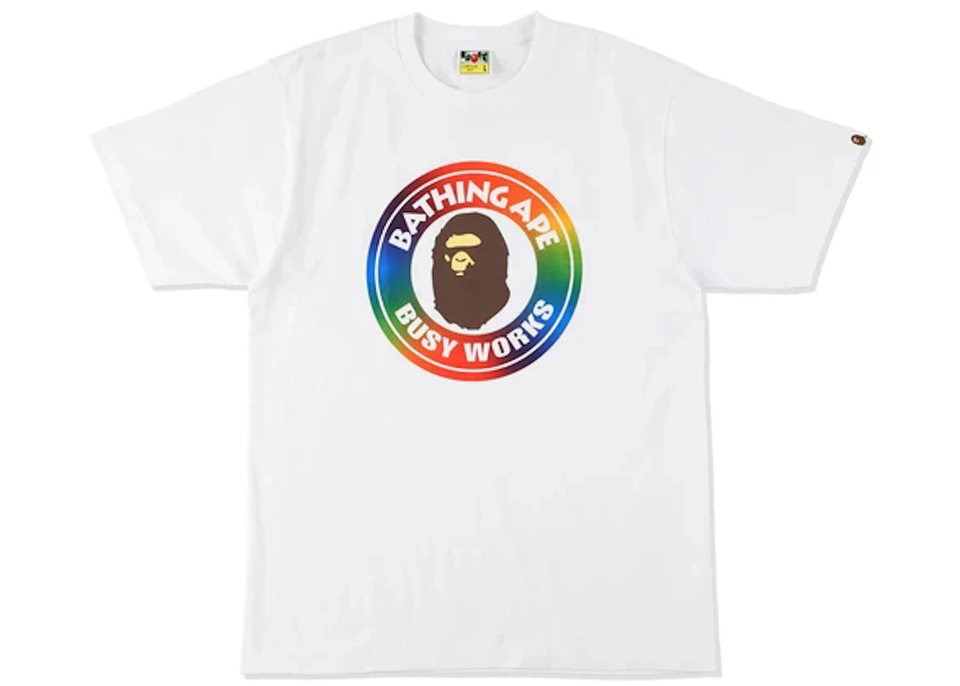 BAPE Rainbow Busy Works Tee White